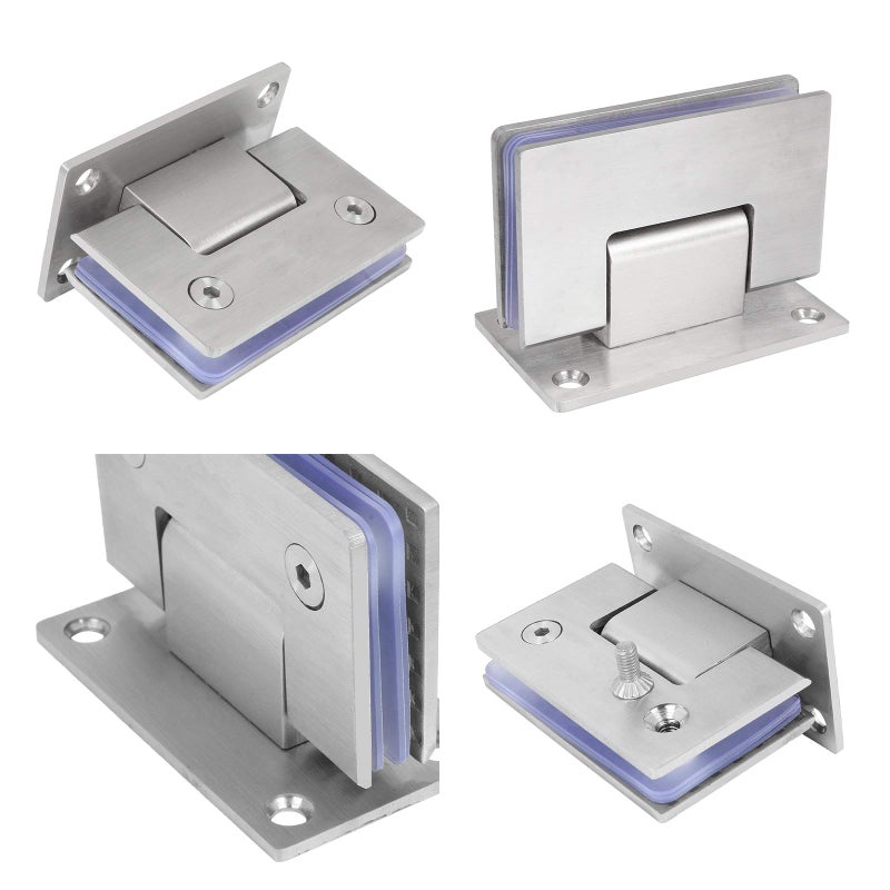 HNBun 2PACK 90 Degree Shower Door Hinges, Heavy Duty Frameless Glass Door Hinges Stainless Steel Bathroom Gate Clamp for 8-12 mm Toughened Glass, Rust & Corrosion Resistance - Image 3